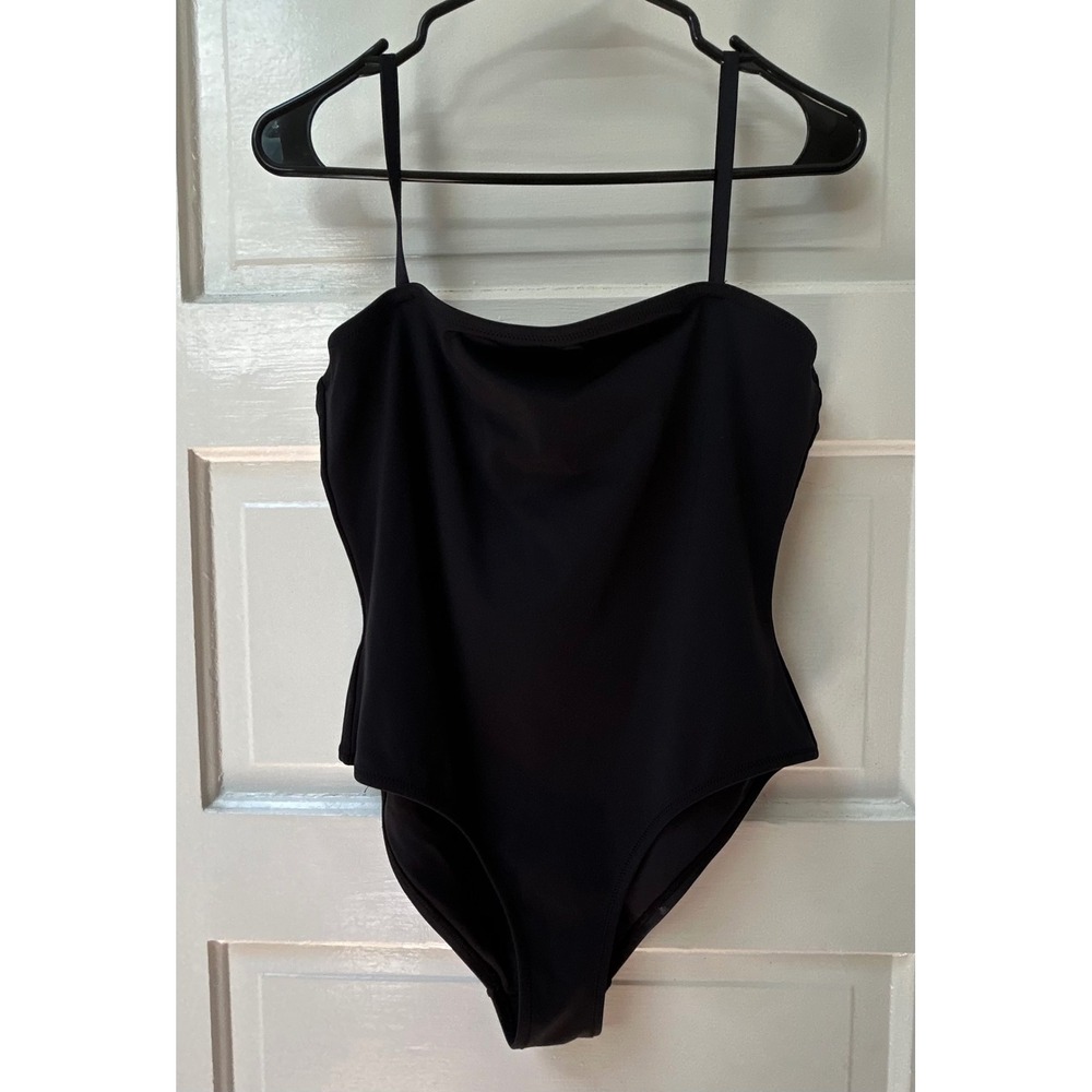 SKIMS Black Adjustable Strap Bodysuit Size Large